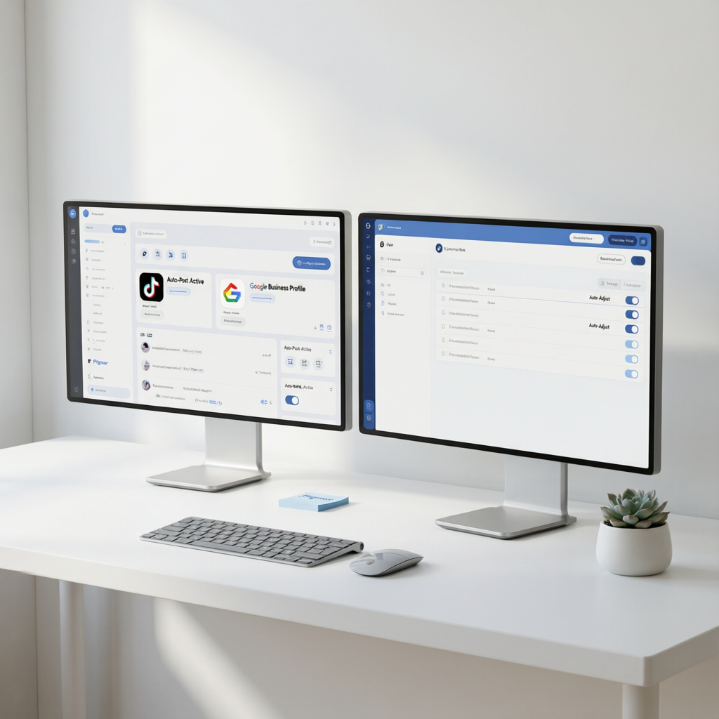 On the social side, we're testing auto-posting for TikTok and Google Business Profile updates, both