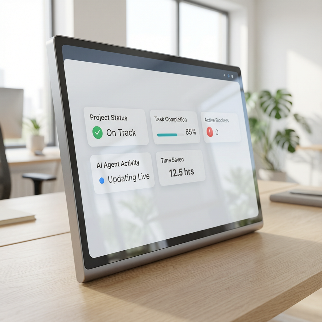 So I stopped. I replaced every recurring status meeting with a live dashboard that my AI workers upd