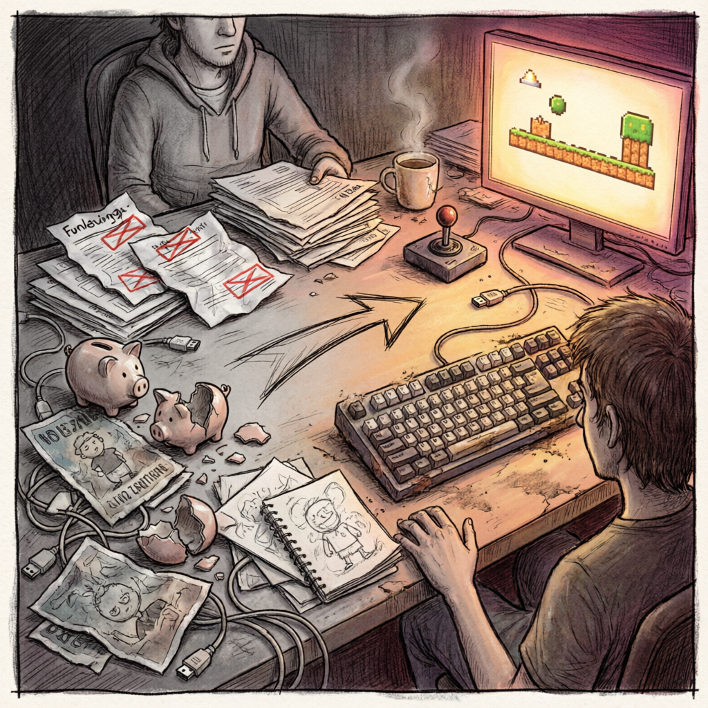 Other indie devs often rely on crowdfunding, grants, or publisher deals. We chose this path because 