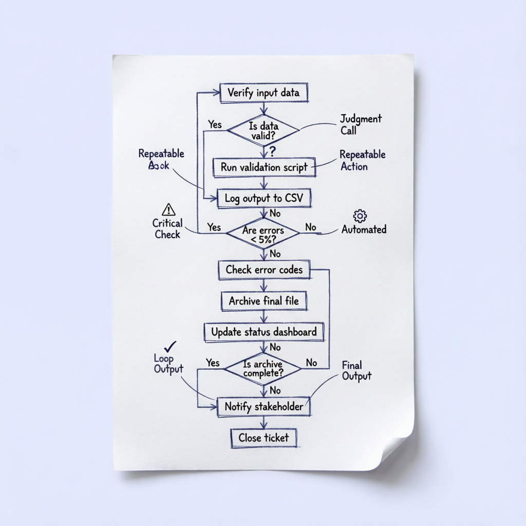 Structure asks: what's the actual repeatable process, stripped of everything that depends on judgmen